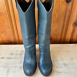 Gucci Blue Leather Heeled Boots